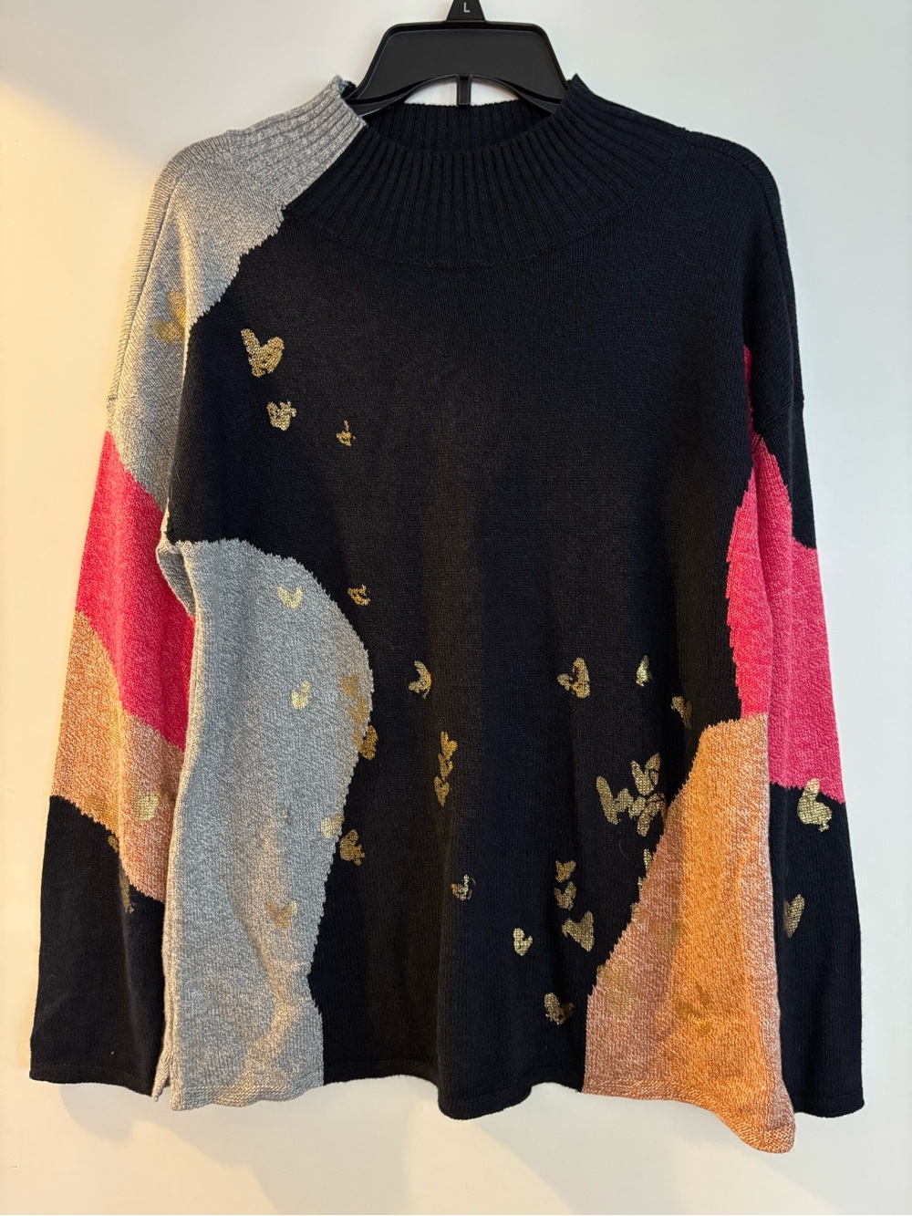 NIC+ZOE Glowing Embers Colorblock Mock Neck Sweater